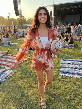 Audrey 3+1 Deep V Floral Romper